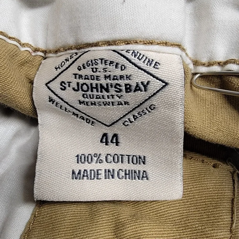 St. John's Bay Brown Pure Cotton High Rise Classic Preppy Chino Shorts